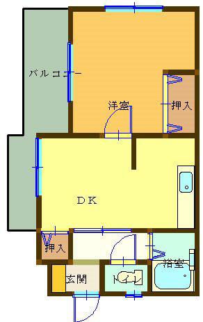 サンシャインますだ(1DK/2階)の間取り写真