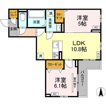セレスティア北小岩III(2LDK/3階)の間取り写真