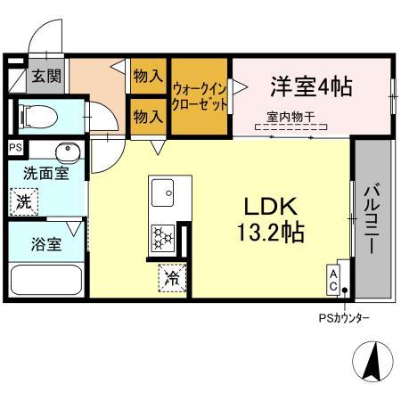 D-HILLS西浅田(1LDK/3階)の間取り写真