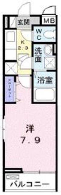 マウンテンメープル新座(1K/2階)の間取り写真