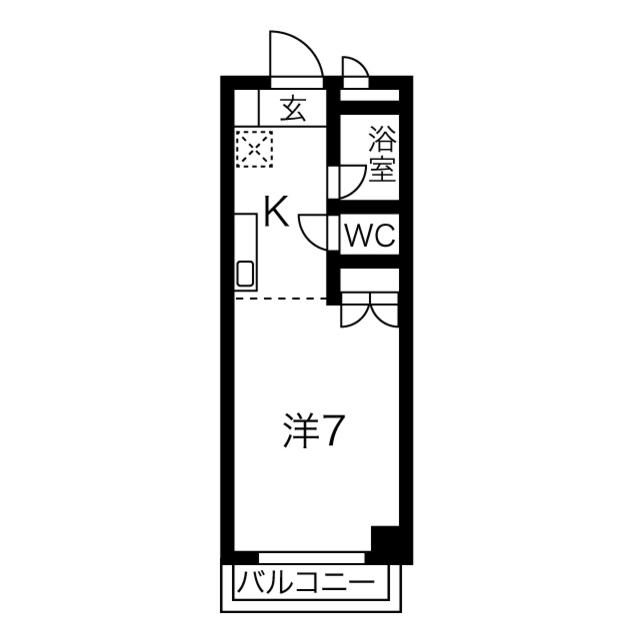 ラルーチェ若宮(ワンルーム/4階)の間取り写真