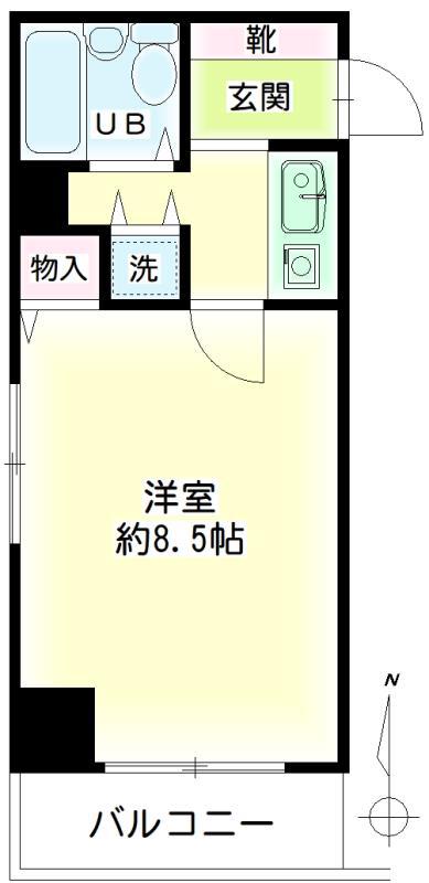 第21新井ビル(1K/5階)の間取り写真
