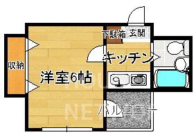 MS FLATS(1K/3階)の間取り写真