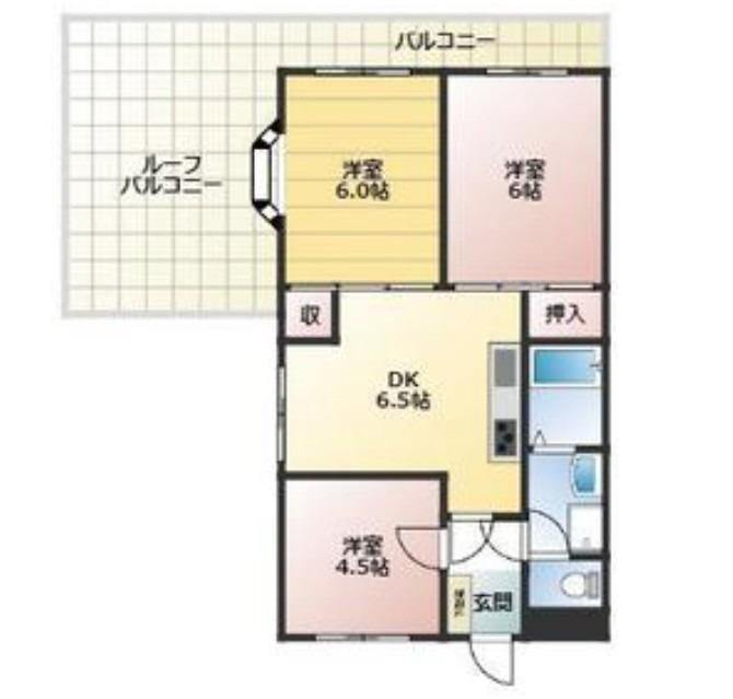 ヴェルデ東川口(3DK/5階)の間取り写真