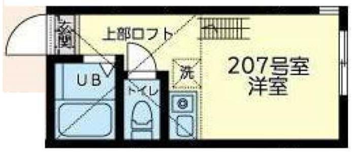 ユナイト石川町ぺルファボーレ(ワンルーム/2階)の間取り写真