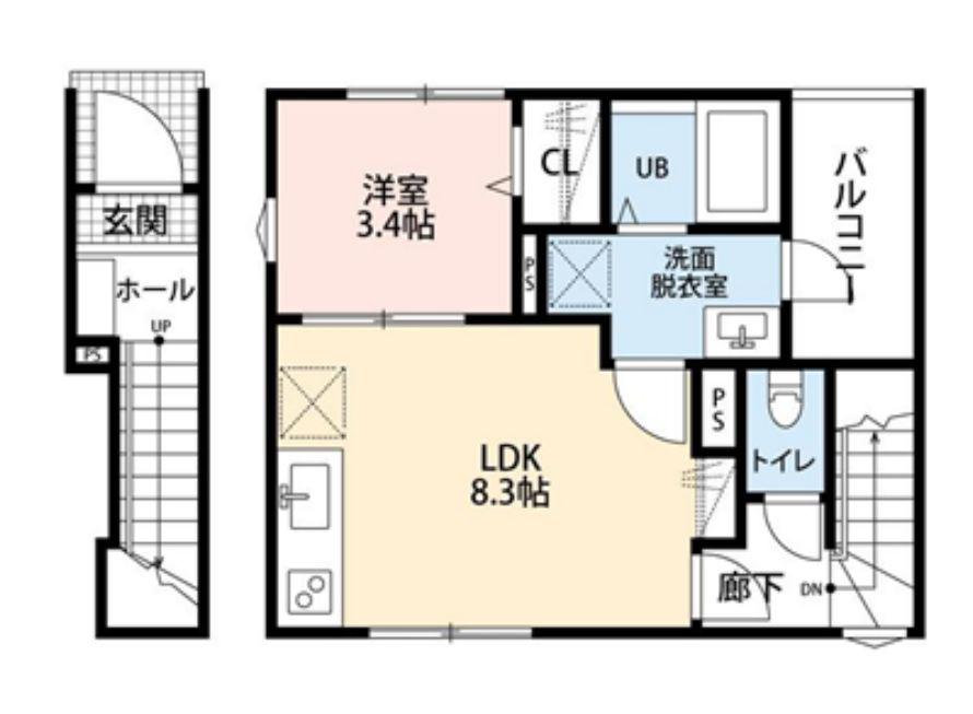 リーブルファイン新小岩(1LDK/2階)の間取り写真