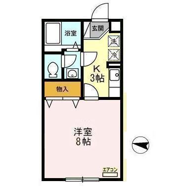 セジュール古舘(1K/1階)の間取り写真