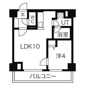 イリオスエフタ(1LDK/6階)の間取り写真
