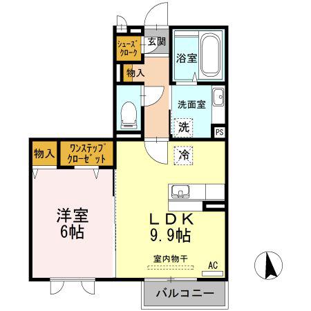 セイリン(1LDK/2階)の間取り写真
