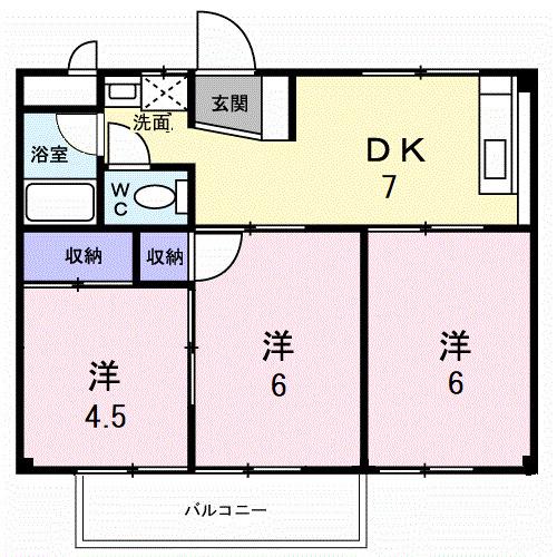 早津崎コーポ(3DK/2階)の間取り写真