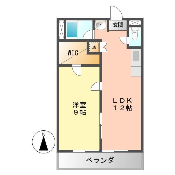 シャトー共栄(1LDK/3階)の間取り写真