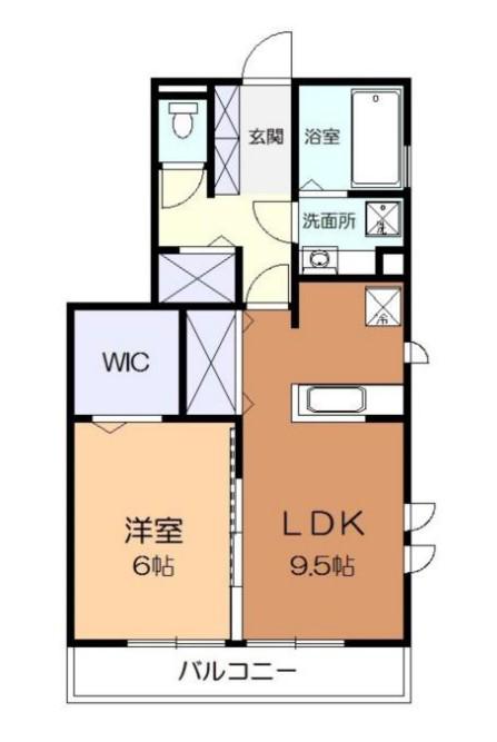 上鶴間ハウス(1LDK/1階)の間取り写真