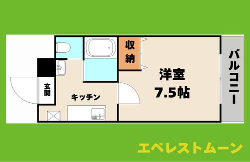 A・CITY柴田本通(1K/3階)の間取り写真