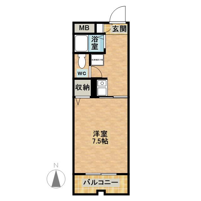 シャンボールII西村(1K/5階)の間取り写真