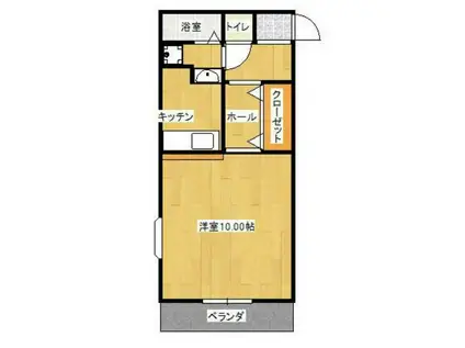 グランドソレイユ(1K/1階)の間取り写真