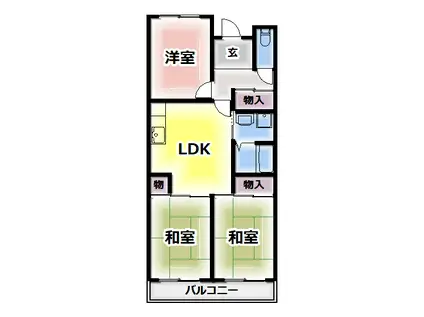 ヴィルフォーレミチハタ(3LDK/1階)の間取り写真