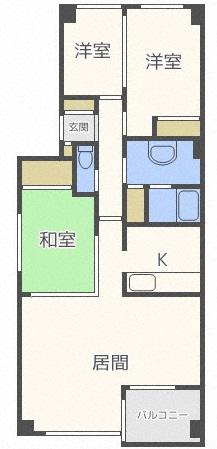 びなすひばりが丘26号棟(3LDK/2階)の間取り写真