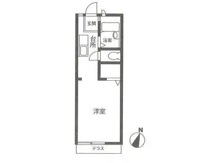 グリーンエイト(1K/1階)の間取り写真