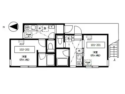 エムズプレイス(1K/1階)の間取り写真