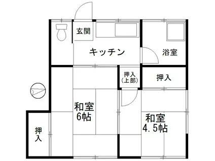 汲沢荘(2K/2階)の間取り写真