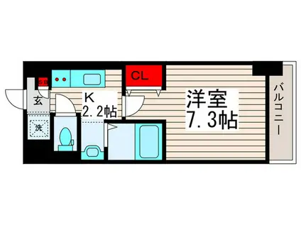 WAVE西新井(1K/5階)の間取り写真