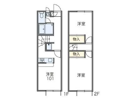 レオパレス藤崎(2DK/1階)の間取り写真