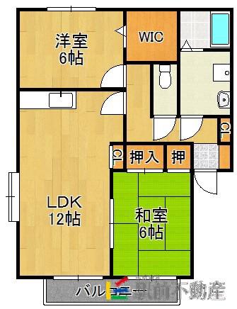サンライズ平塚(2LDK/2階)の間取り写真