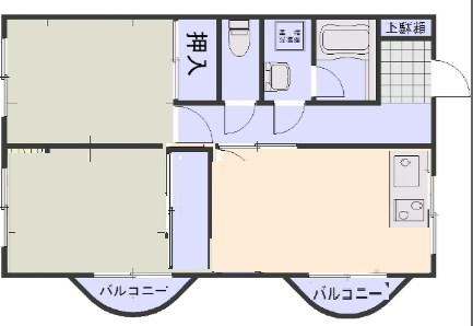 平田ビル(2DK/3階)の間取り写真