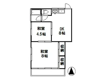 第3昇栄コーポ(2DK/2階)の間取り写真