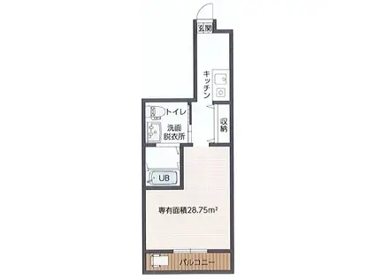 シンセリティ京都華暦(ワンルーム/4階)の間取り写真