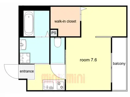 ダイショウハイツ明石(1K/3階)の間取り写真