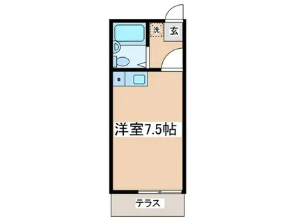 コーポサンスカイ(ワンルーム/2階)の間取り写真