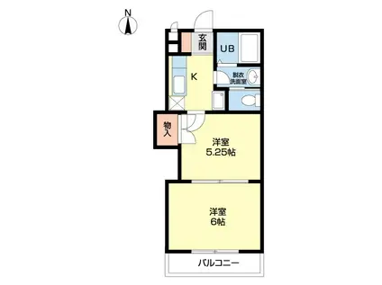 パインコートII(2K/2階)の間取り写真