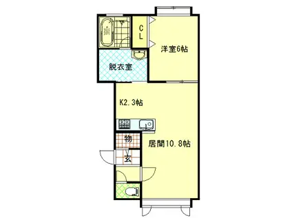 ニューエスパニアIB(1LDK/2階)の間取り写真
