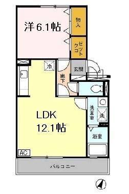 メゾンセレナ(1LDK/3階)の間取り写真