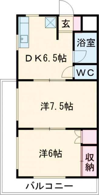 ニュー双葉マンション1号棟(2DK/3階)の間取り写真