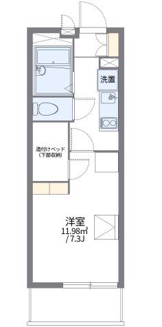 レオパレスカーサ塚本(1K/1階)の間取り写真