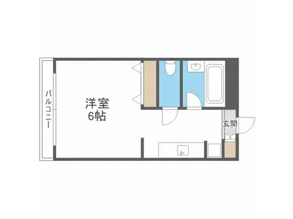 日之出ビル多の津(2DK/5階)の間取り写真