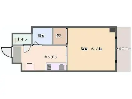 キャビン千里山(1K/1階)の間取り写真