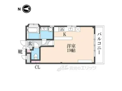 当麻の里(ワンルーム/2階)の間取り写真