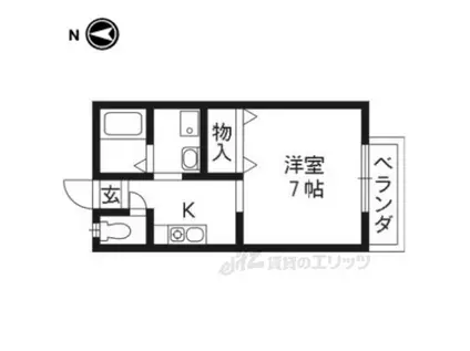 コーポ桑の木(1K/1階)の間取り写真