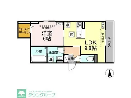 コグワルツ(1LDK/1階)の間取り写真