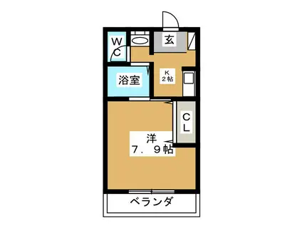 ヴィレッジハウス(1K/3階)の間取り写真