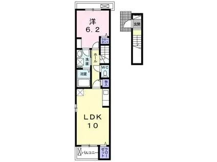 フォンテ(1LDK/2階)の間取り写真