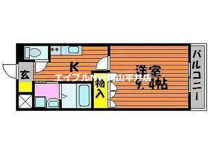 メゾンアスカ(1K/1階)の間取り写真