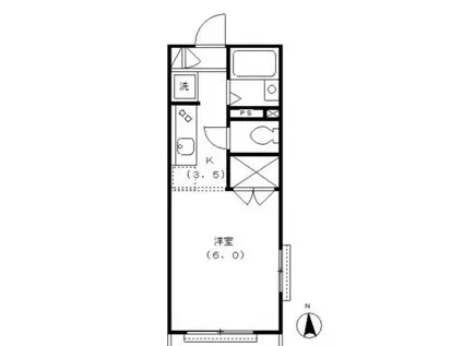 メゾンケーワイ(1K/3階)の間取り写真