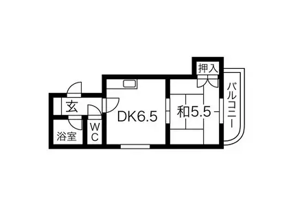 藤井ビル菊水I(1DK/4階)の間取り写真