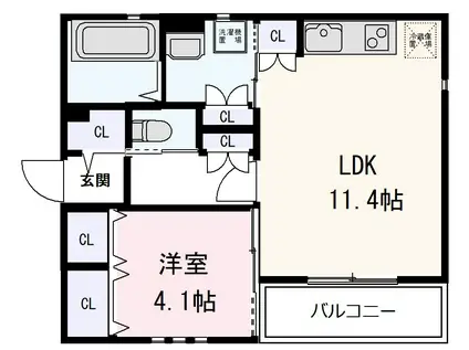 COZYCOURT(1LDK/1階)の間取り写真