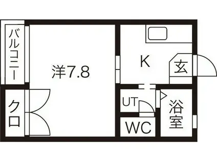 ラフィーネ加賀野(1K/2階)の間取り写真