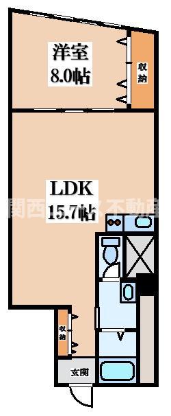 リアライズ住道南(1LDK/2階)の間取り写真
